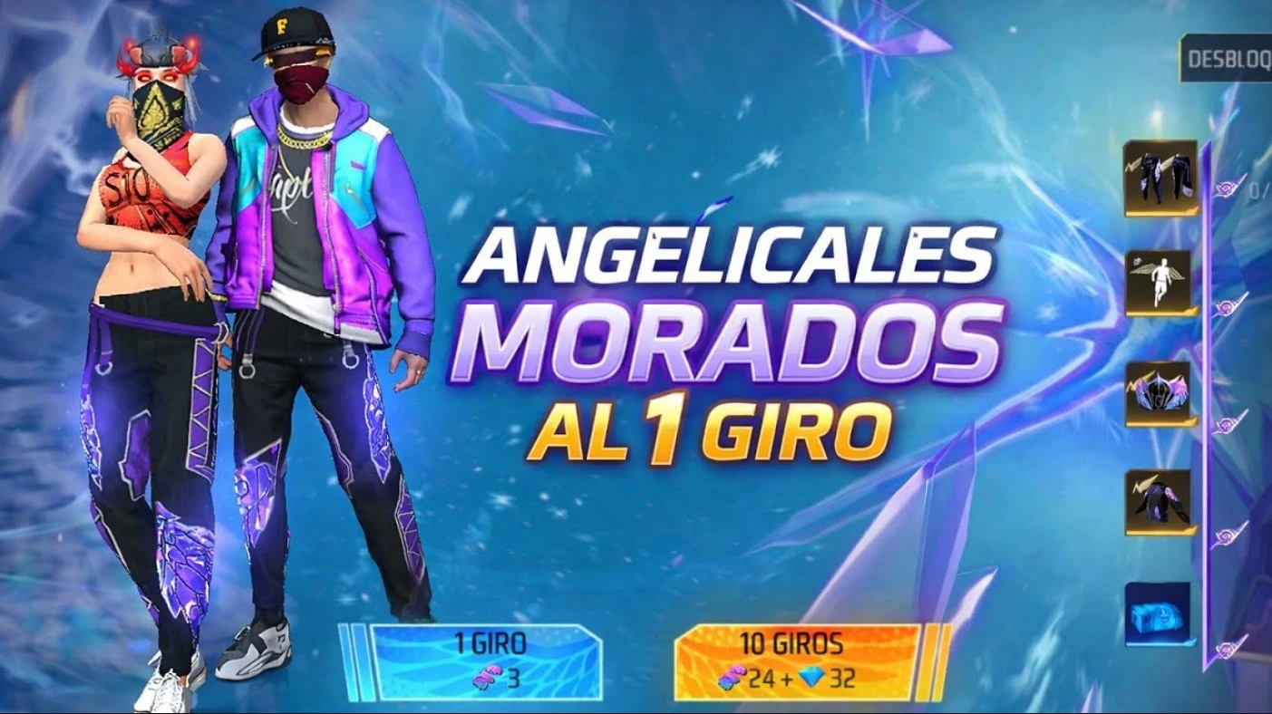 Angelicales morados de Free Fire